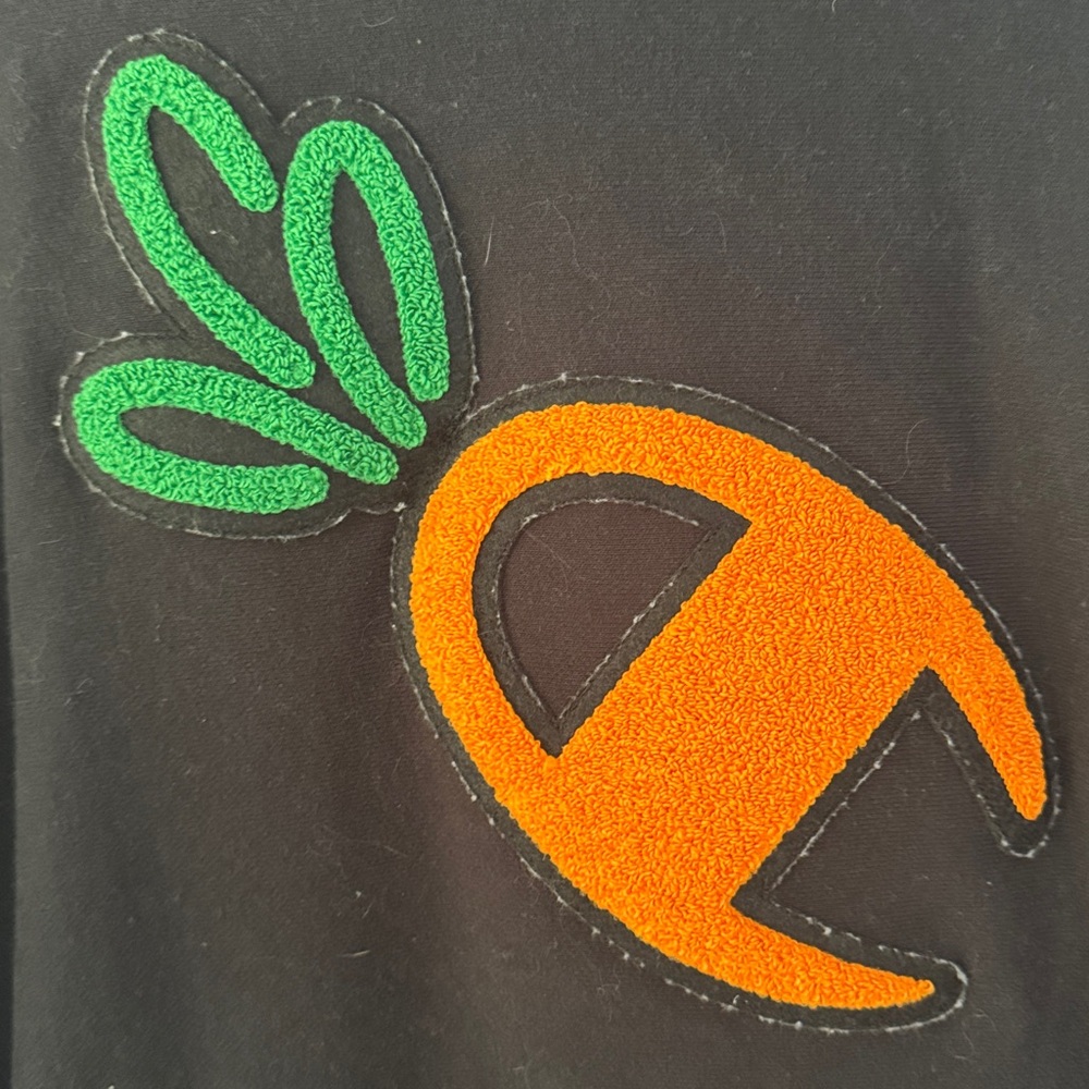 Champion x Anwar Carrots Reverse Weave Chenille Logo Hoodie Black Medium - Picture 11 of 14